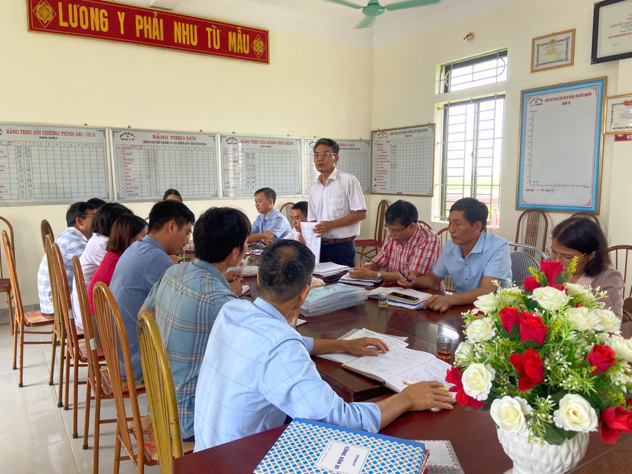 Ban Văn hóa - xã hội HĐND xã Lê Lợi giám sát việc thực hiện sáp nhập Trạm Y tế xã Thống Nhất và xã Lê Lợi