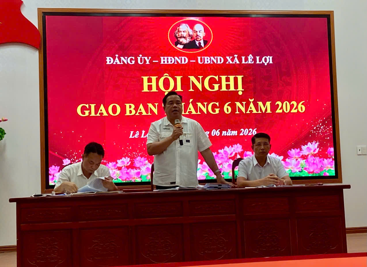 Ban Thường vụ đảng ủy xã Lê Lợi đánh giá kết quả công tác tháng 6 và triển khai nhiệm vụ trọng tâm thời gian tới.