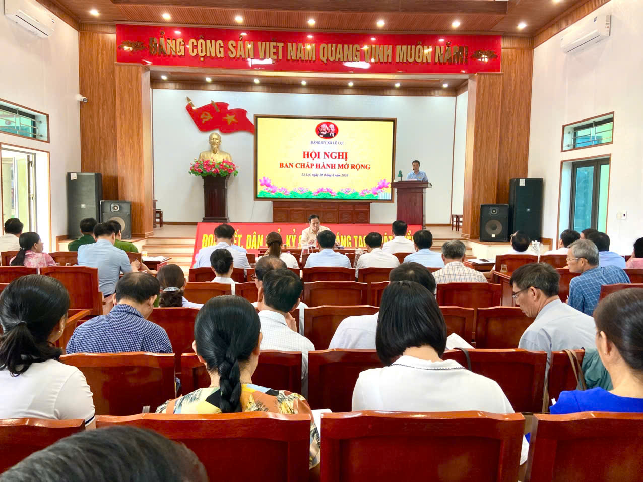 Đảng ủy xã Lê Lợi tổ chức hội nghị ban chấp hành mở rộng đánh giá kết quả công tác tháng 8, triển khai nhiệm vụ tháng 9 năm 2026