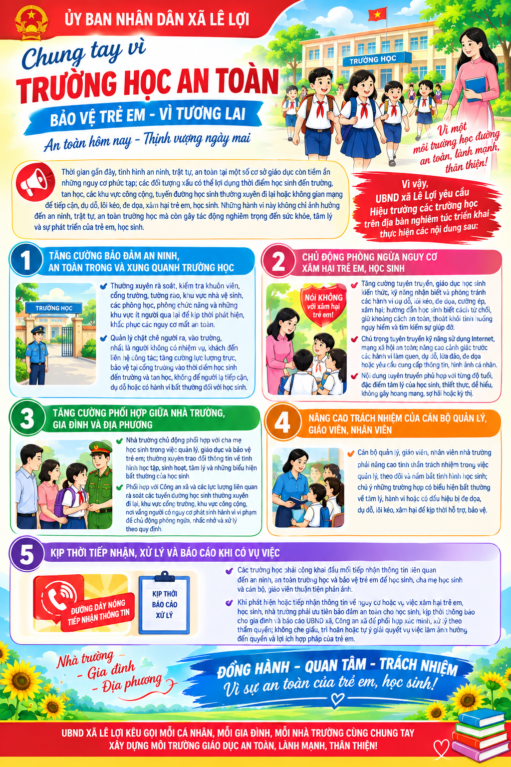 Tăng cường đảm bảo an ninh, an toàn các cơ sở giáo dục, trường học và phòng, chống tội phạm xâm hại tình dục trẻ em, học sinh
