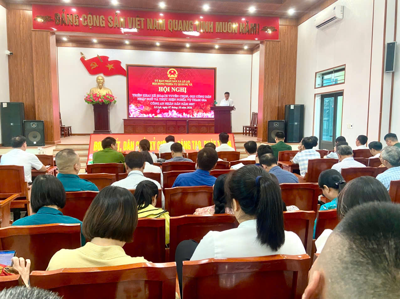 Xã Lê Lợi triển khai nhiệm vụ tuyển chọn, gọi công dân nhập ngũ và thực hiện nghĩa vụ tham gia công an nhân dân năm 2027